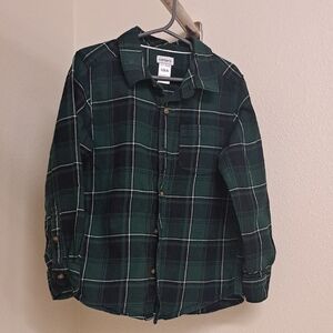 Carter's Dark Green Plaid Button-Down Shirt